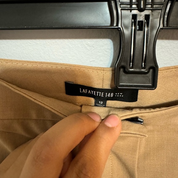 Lafayette 148 New York Beige Menswear Trousers - Picture 2 of 4